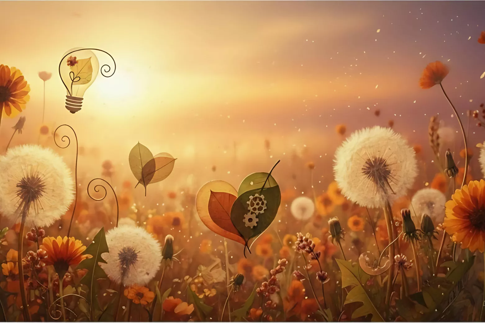 Kreatives Feld im Abendlicht – Symbolbild für Ideen, Herz und Inspiration | PetPrint-Atelier